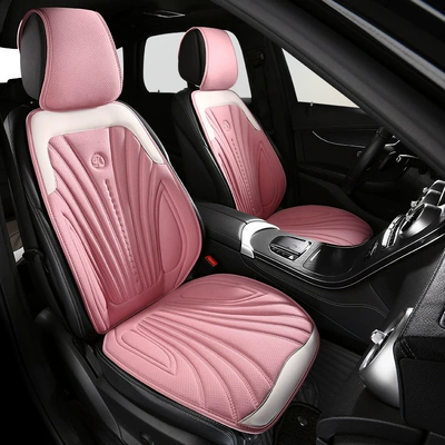 Cushion Suede Leather Breathable Three-piece, Seat cushion, seat cover - flour-cloth-girl-powder-two-single-seat-in-front-row
