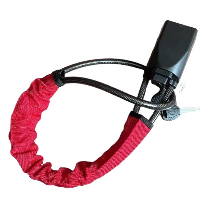 Car steering wheel lock safety belt buckle lock car lock black retractable cable lock steel wire rope lock