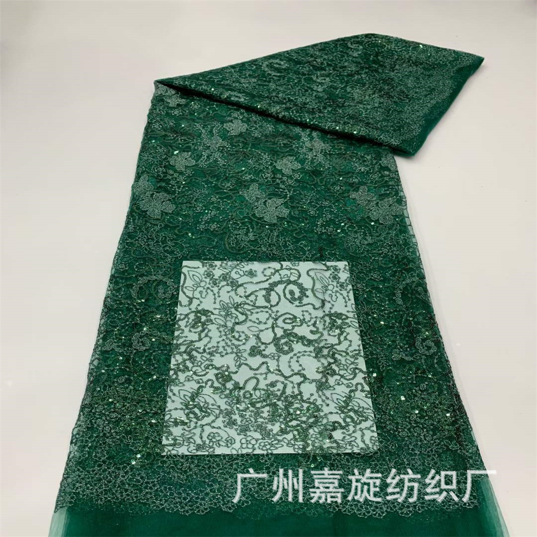 Nuevo multicolor tela de bordado de sequillas de malla Dai falda cheongsam encaje compuesto de hilo bordado brace image 8