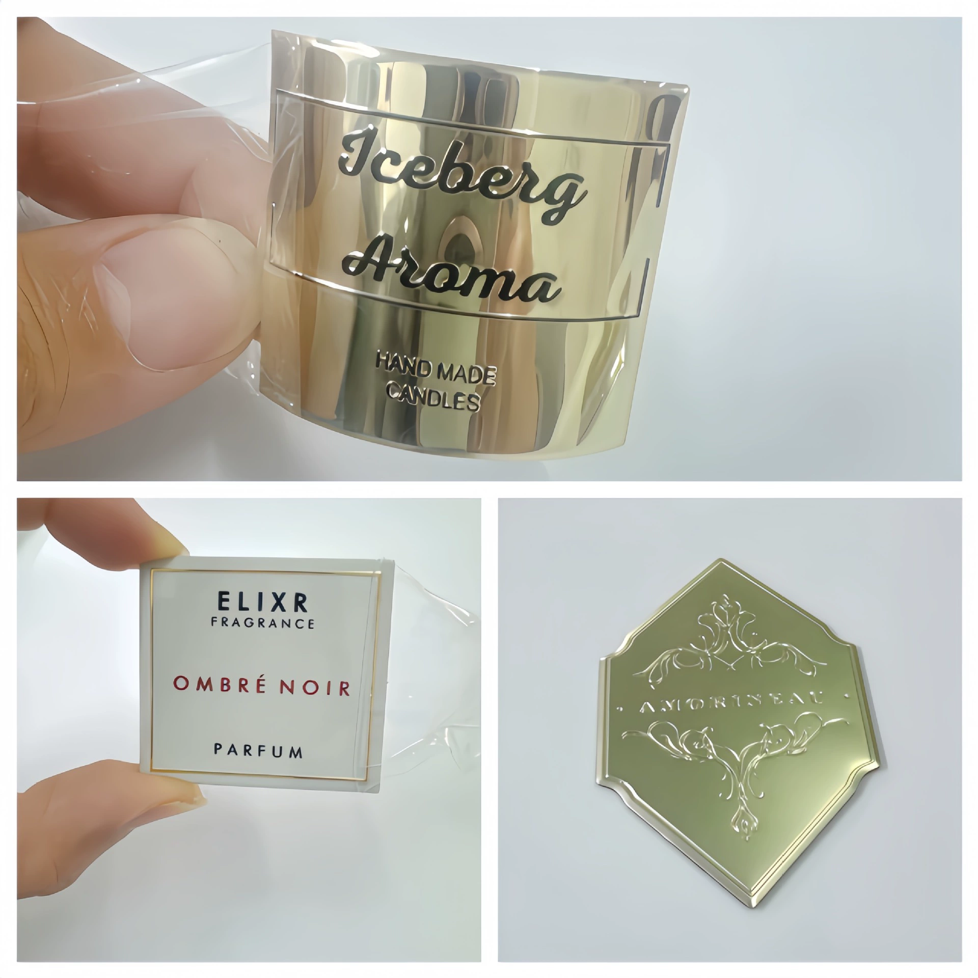 Персонализированная прочная клейкая металлическая этикетка с логотипом, парфюмерная вывеска, косметическая табличка, печать вогнутой и выпуклой этикетки для ароматерапии