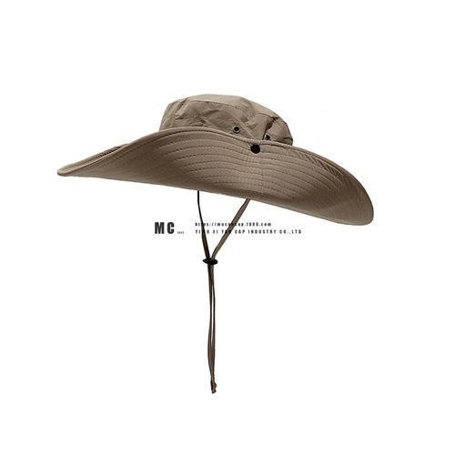 Western cowboy hat for women with drawstring fisherman hat for men, summer vacation large brim sun hat for outdoor fishing and mountain climbing