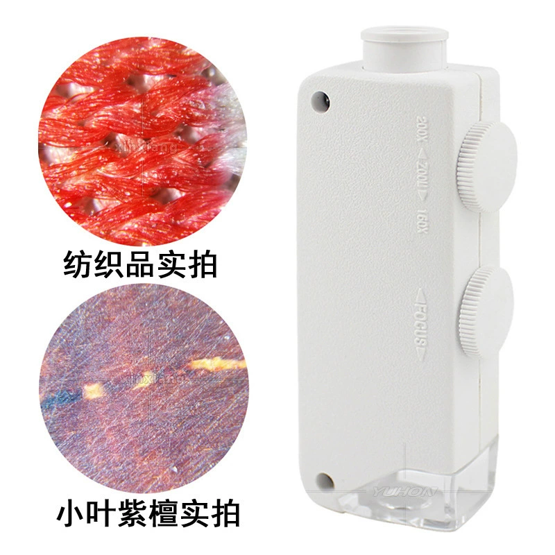 Регулируемый фокус Zoom 160-200 раз идентификация антикварная печать штамп текстильная ткань светодиодная подсветка увеличительное стекло