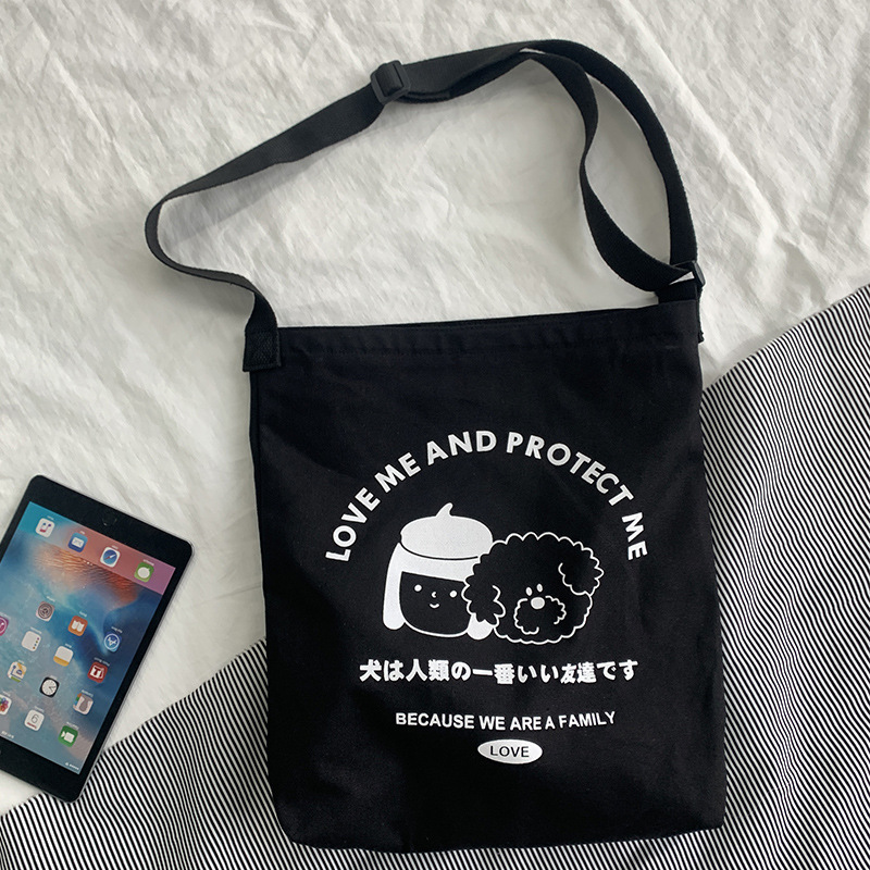 Crossbody bolsa de lona para las mujeres all-matching ins celebridad Internet de gran capacidad nuevos deportes engrosados estilo coreano estudiante tutorial portátil