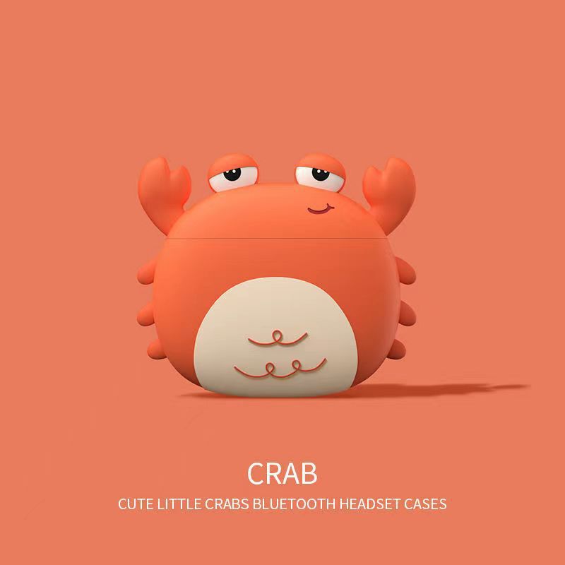 Cartoon Little Crab AirPods Pro3 Apple Bluetooth Headphone Case 2/4 Generation Cute Silicone Protective Cover Suitable
