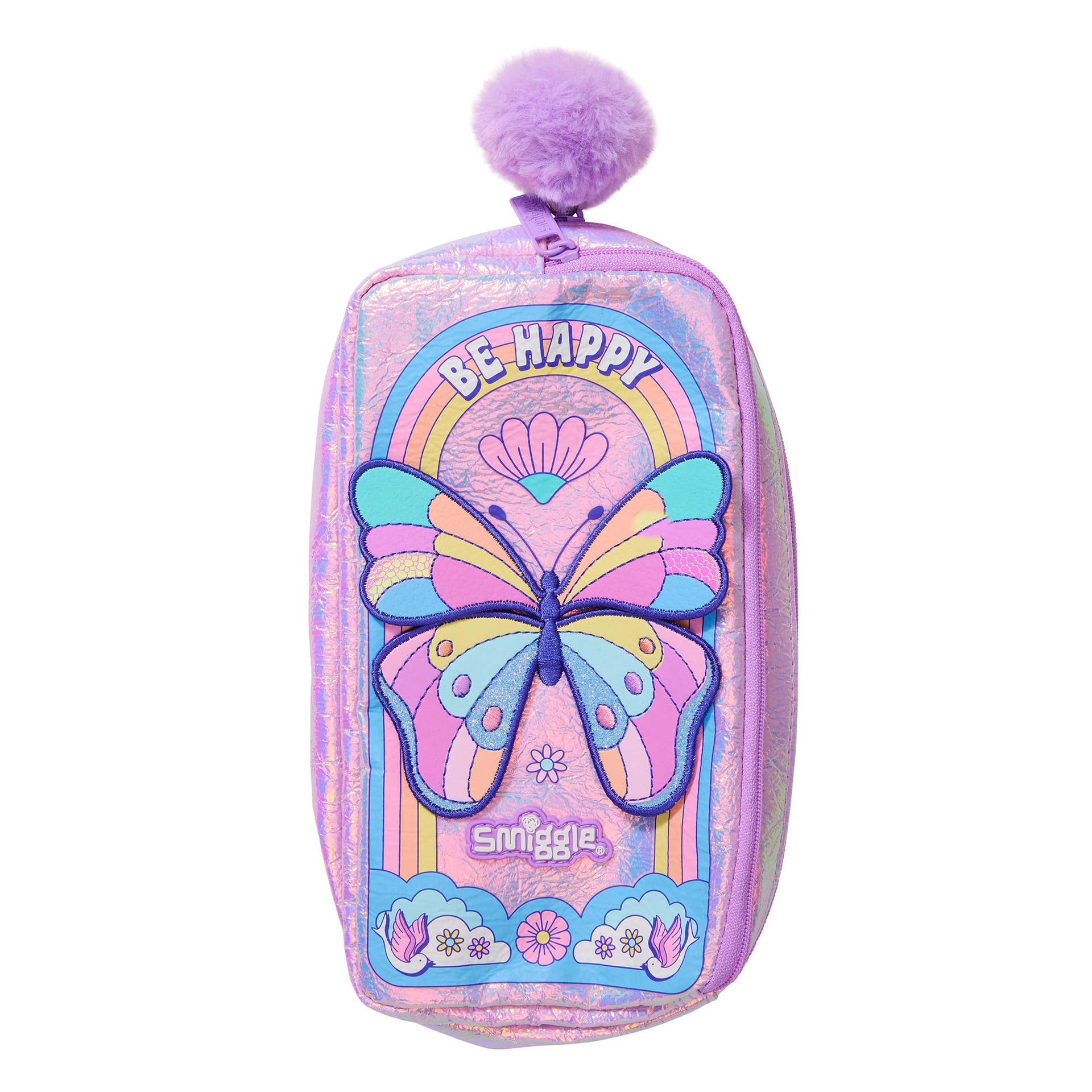 Rainbow double-layer small clutch bag with butterfly, new collection