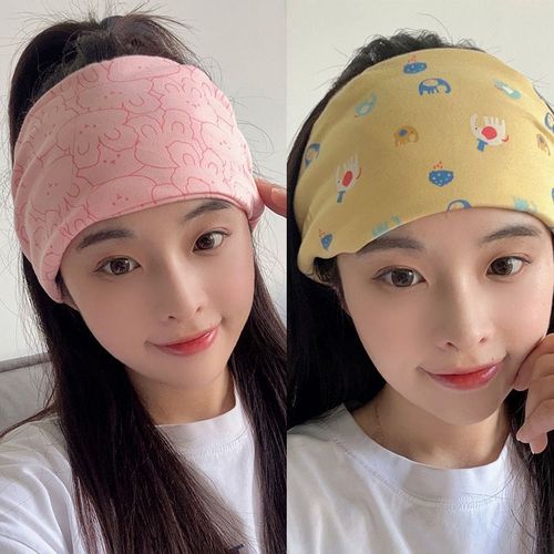 Stylish Postpartum Headband, Cute Influencer Scarf Hat for Pregnant Women, Spring and Summer Breathable, Postpartum Wide Edge Maternity Sweat Absorbent Cotton