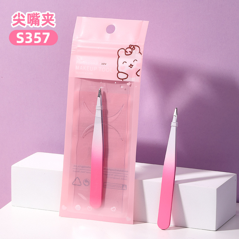 Clip para cejas de acero inoxidable LMLTOP, boca oblicua, pinzas para cejas planas, pinzas para depilarse, clips auxiliares para pestañas postizas, una variedad de colecciones