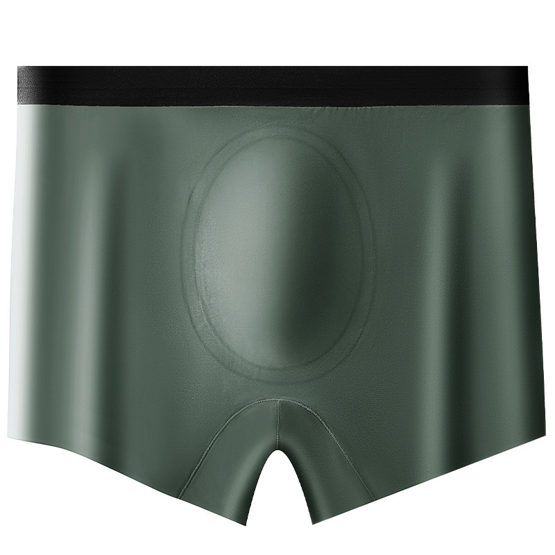 0A Bóxer de entrepierna de cápsula espacial antibacteriana Ácido hialurónico Ropa interior de talla grande sin costuras para hombre Ropa interior fina de seda de hielo de verano