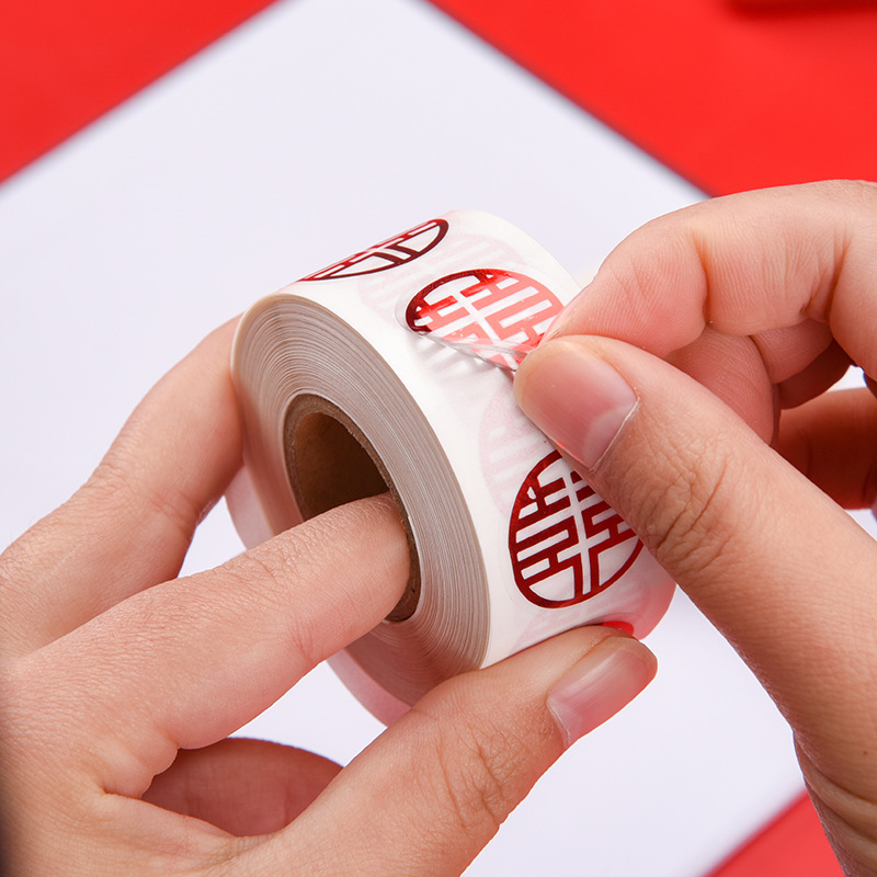 Etiqueta adhesiva boda sala de bodas Sobre pegatinas suministros pequeñas pegatinas de sellado caja de dulces sobre rojo boda huevos de tamaño pequeño