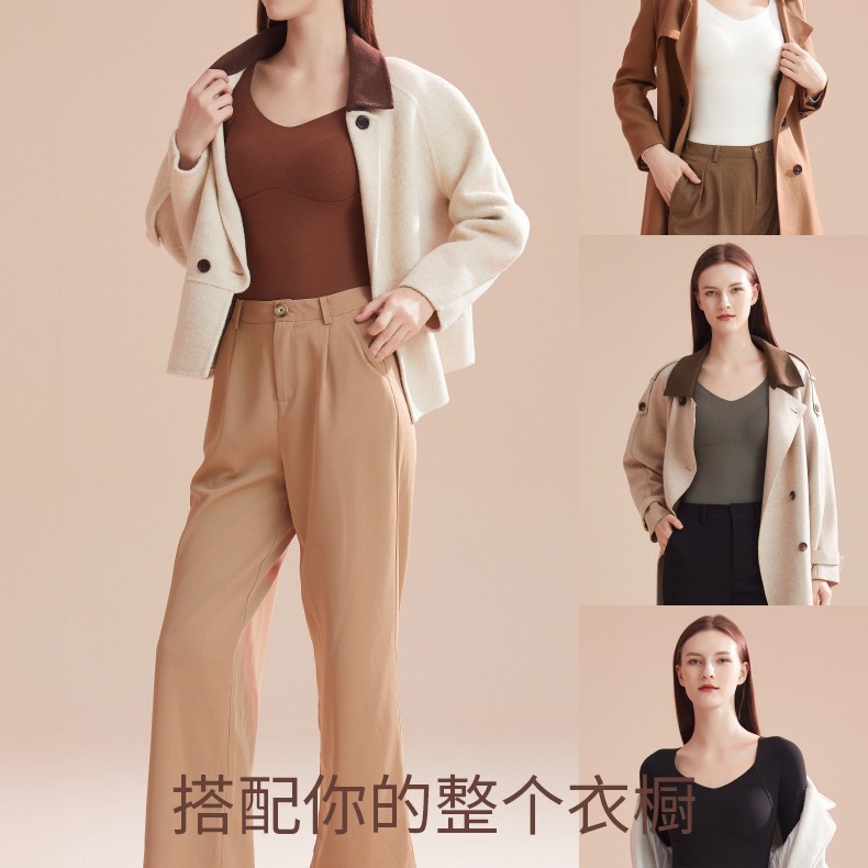 Woolen keep warm push up bra