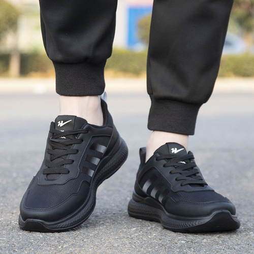 Sports shoes for men  spring new breathable casual running shoes polyurethane soft sole men's shoes fashionable low-top trendy shoes