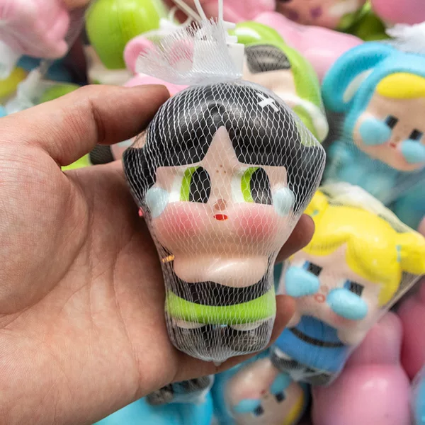 Powerpuff Girl Net Bag Customized Internet Celebrity Decompression Handy Gadget Slow Rebound Pinch Decompression Toy Bag Factory Wholesale