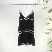 女装欧美时尚秋季新款 Ca拼接针织毛衣连衣百褶裙 平替跨境欧货