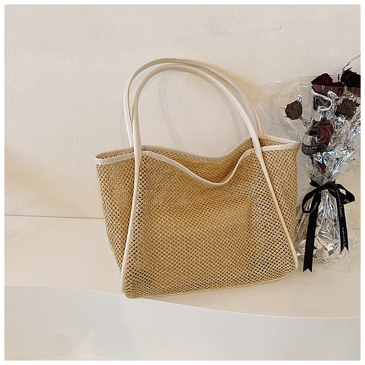Große Stroh-tragetasche Für Damen Für Den Sommer Und Den Strand_voghion.com