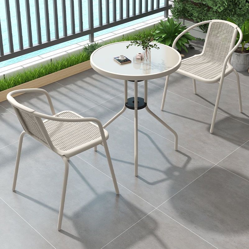 Salón de té de leche, silla de ocio, mesa y silla combinada de hierro forjado al aire libre, patio al aire libre, mesa de comedor de balcón