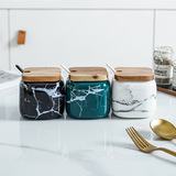 Японская стиль кухня Яркие приправы набор танков Мрамор Керамический Дом Комбинированный приправа коробка соляного сахара приправляющий бутылка