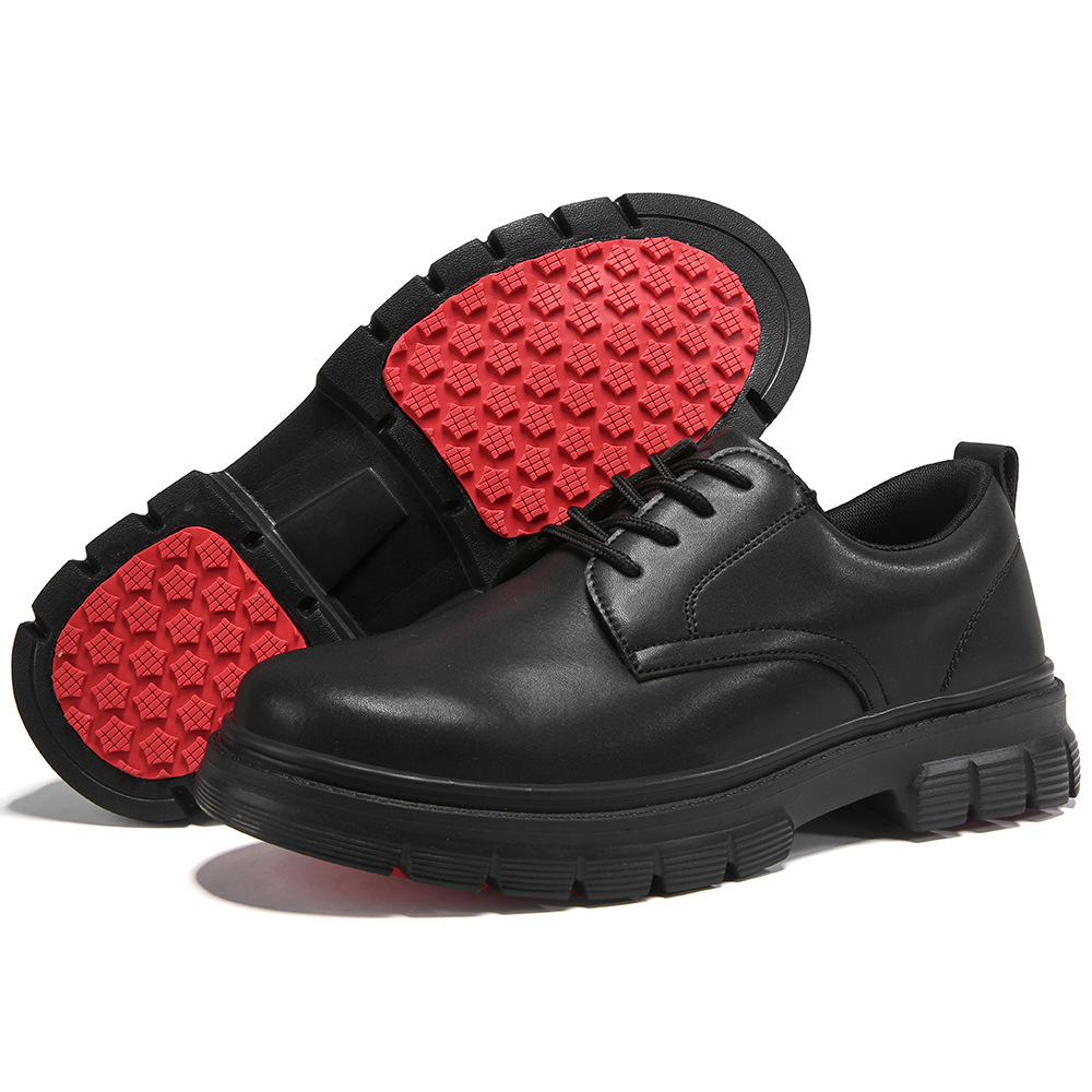 跨境厨师鞋男透气皮鞋厨房鞋耐磨防滑防水工作鞋后厨皮鞋一件代发