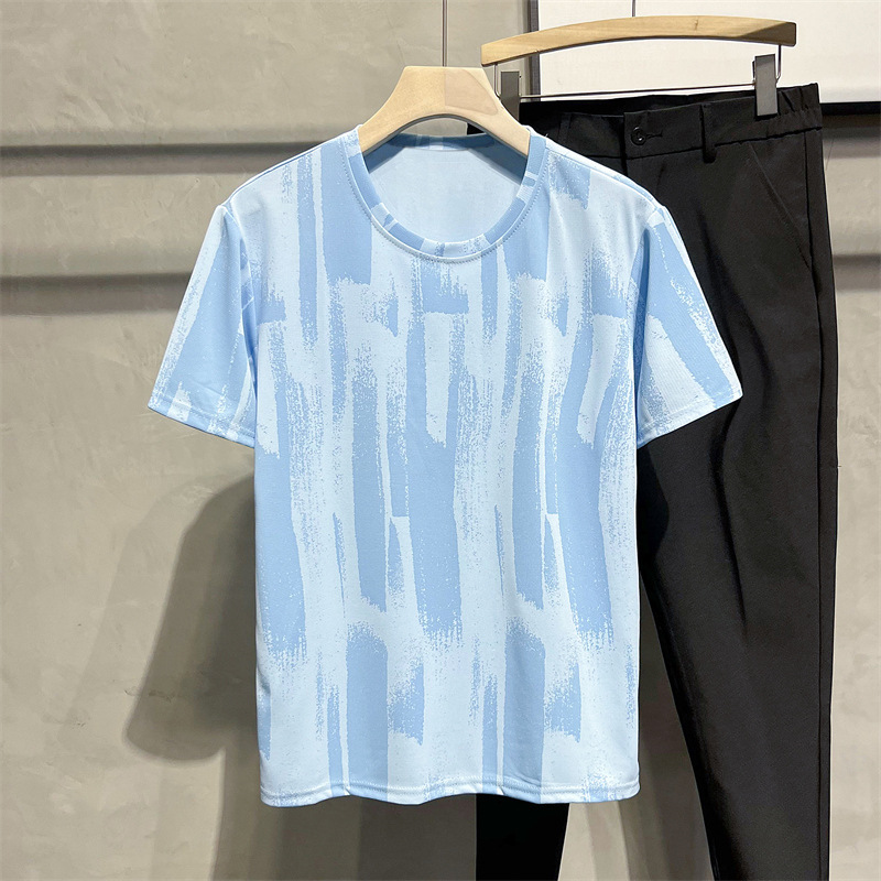 Ice silk quick-drying short-sleeved shirt men's summer thin mesh…