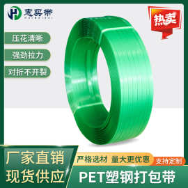 厂家直供打包带塑钢带16绿色塑料包装带机用带pet塑钢打包带批发