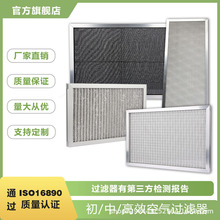 铝箔网全金属铝网板式耐高温化学初中高效空气过滤器活性炭滤芯