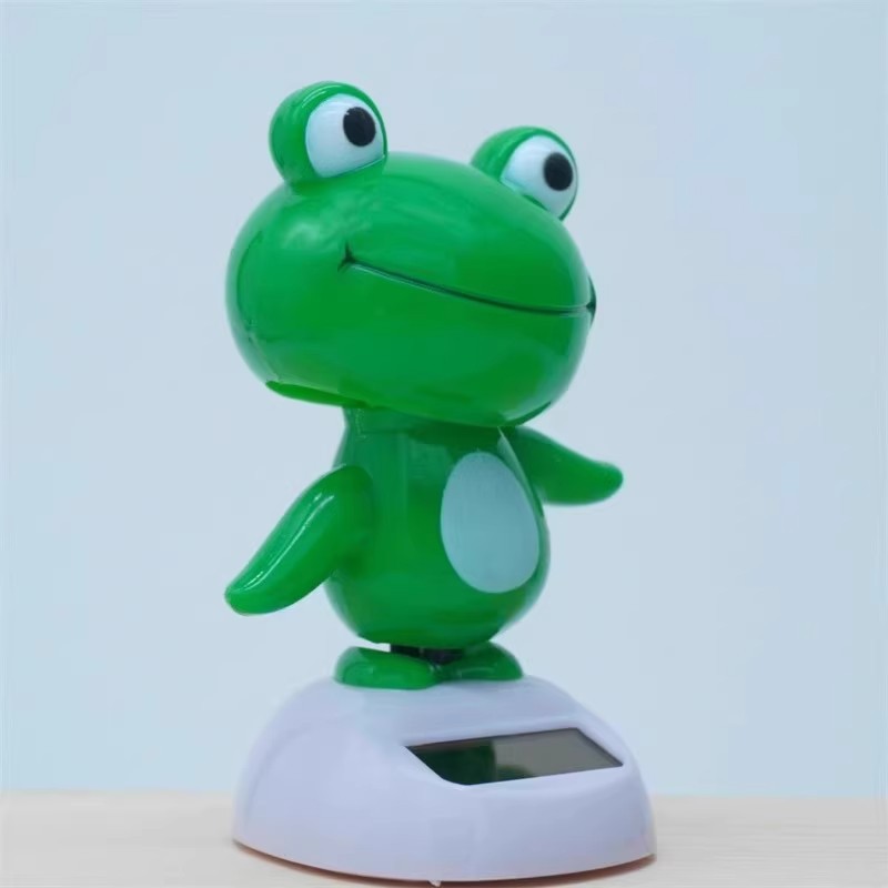Car Solar Frog Ornaments Cartoon Doll Car Ornaments Car Roof Car Tail Trunk Interior Decoration Supplies