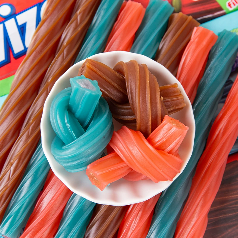 Twizel Candy (PEACH Korea) Spiral Jelly Snack, Cola & Fruit Flavors, 70 g Pack