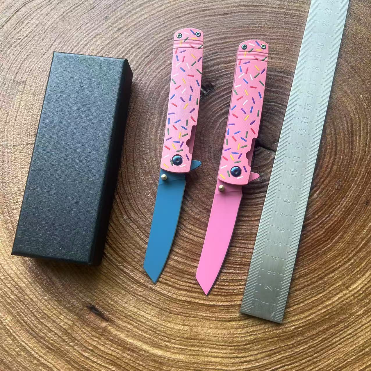 跨境g10甜甜圈折叠刀户外刀战术刀 便携求生露营锋利多功能水果刀