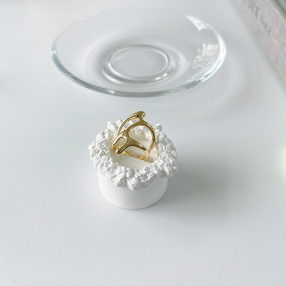 Fashion Solid Color Copper Plating Open Ring 1 Piece