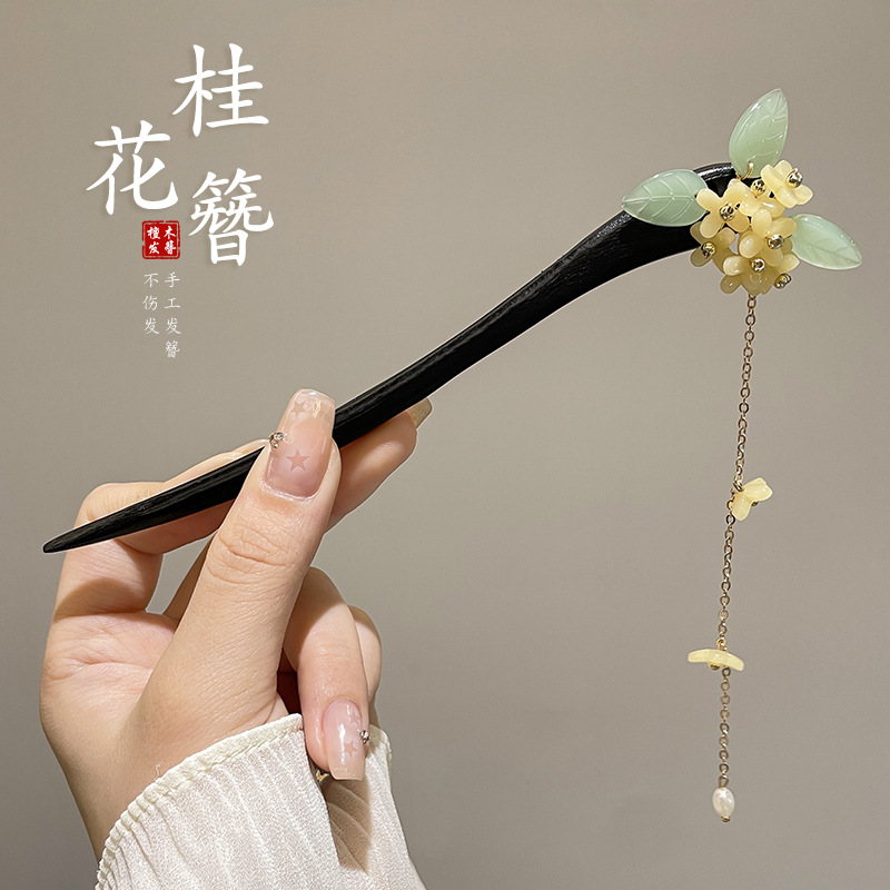 Estilo antiguo horquilla de madera hembra nuevo estilo chino imitación sándalo simple moderno hanfu tocado temperamento updo palillos del pelo al por mayor