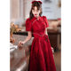Cheongsam Improved Toast Dress Bride Wine Red Engagement Wedding Chinese Retro Spring Little Party Dress