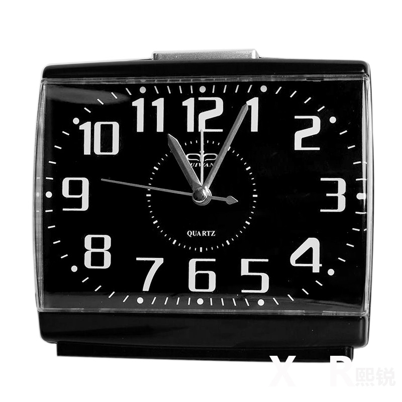 Reloj despertador cuadrado grande de fabricante al por mayor con luz, movimiento silencioso de alta calidad, reloj de escritorio con espejo acrílico irrompible.