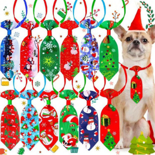 Cross-Border Hot-Selling Christmas Cat and Dog Ties and Bows in Various Colors, Holiday Supplies Can Be Labeled and Shipped