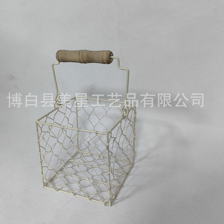 사각 트위스트 메쉬 손바구니-오프화이트 11X11X11HCM
