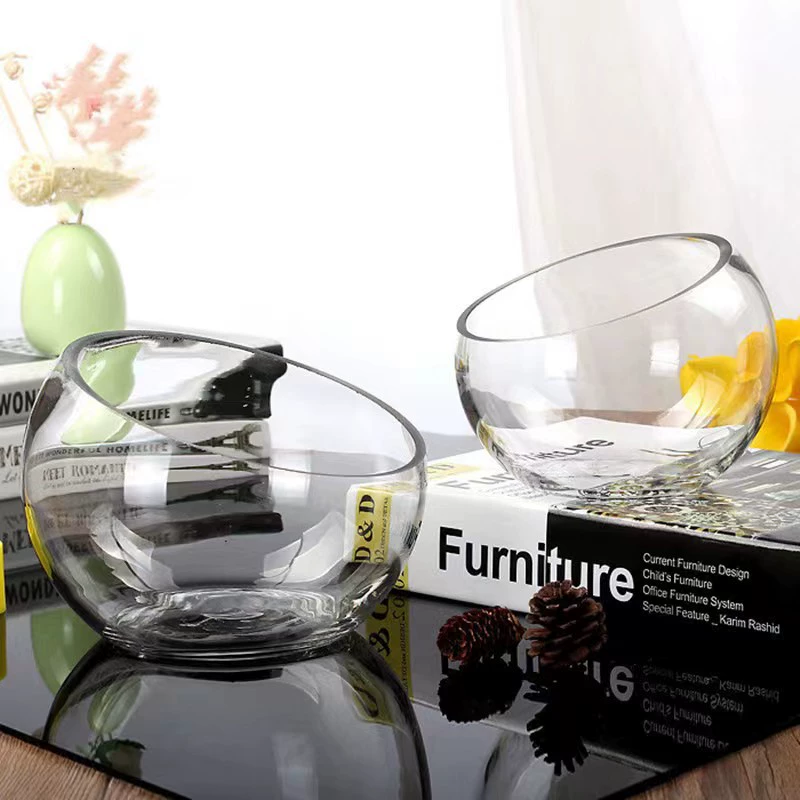 Прозрачный стеклянный шарик аквариум наклонный шарик подсвечник стеклянная ваза наклонный стеклянная чаша средиземноморский микро-пейзаж