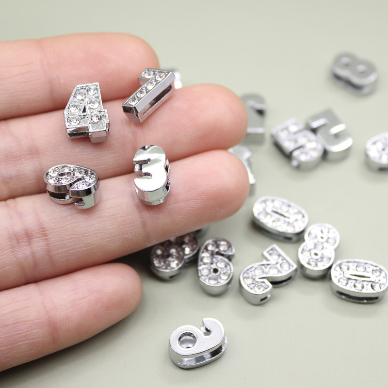 1 Piece 12mm Hole 6~9.9mm Alloy Number Pendant display picture 4