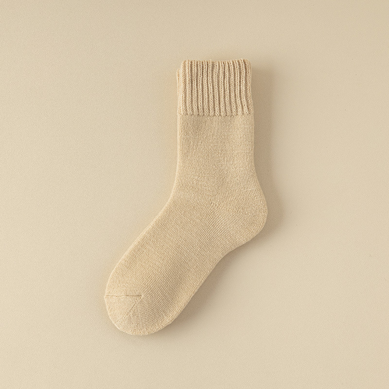 Calcetines de confinamiento engrosados de otoño e invierno para mujer Calcetines de piso de toalla a media pantorrilla cepillados