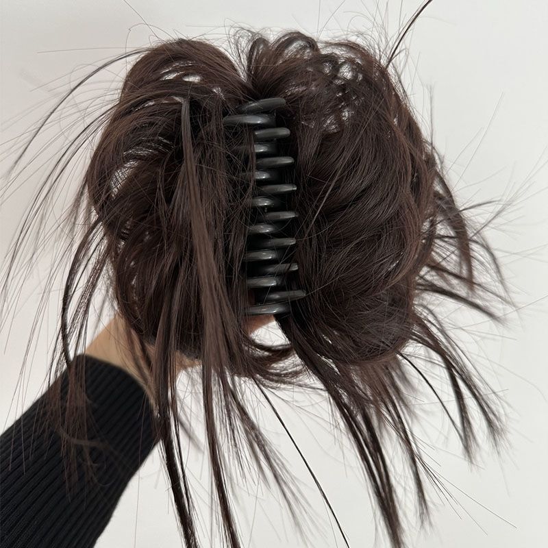 Punk Chicken Nest Wig with Large Claw Clip for Messy Lazy Fluffy Bun Hairstyle