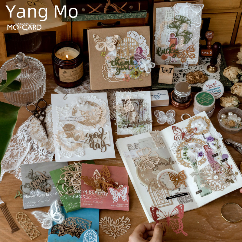 Mo Mo Material Paper Floating Flower Series Retro Histing Term DIY…