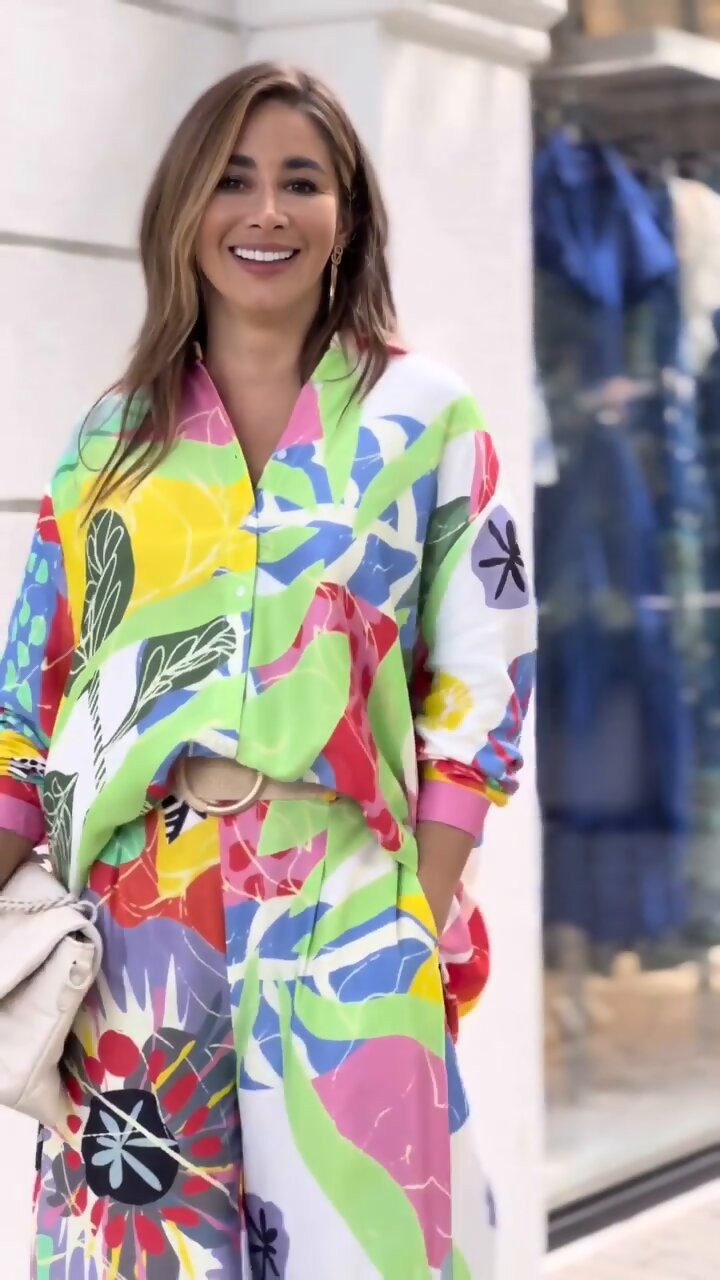 Printing Design Casual Style Daily Women'S Casual Plant Flower Polyester Printing Pant Co-ord Set Pants Sets