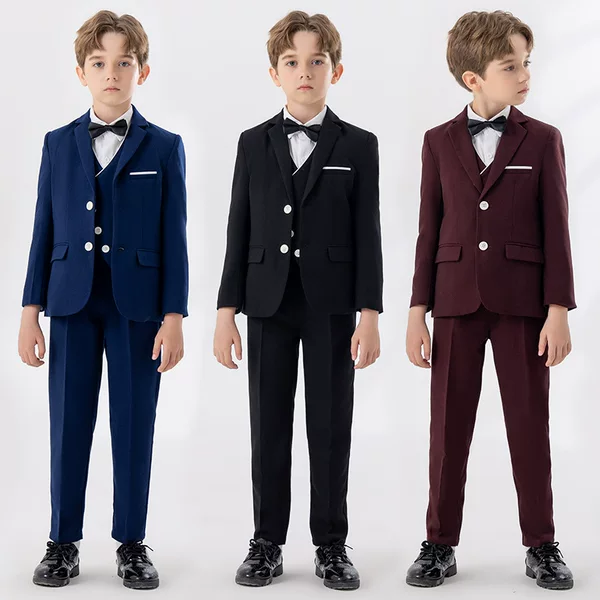 Boy's handsome suit children's flower girl's one-year-old dress suit boy host chorus piano performance suit suit