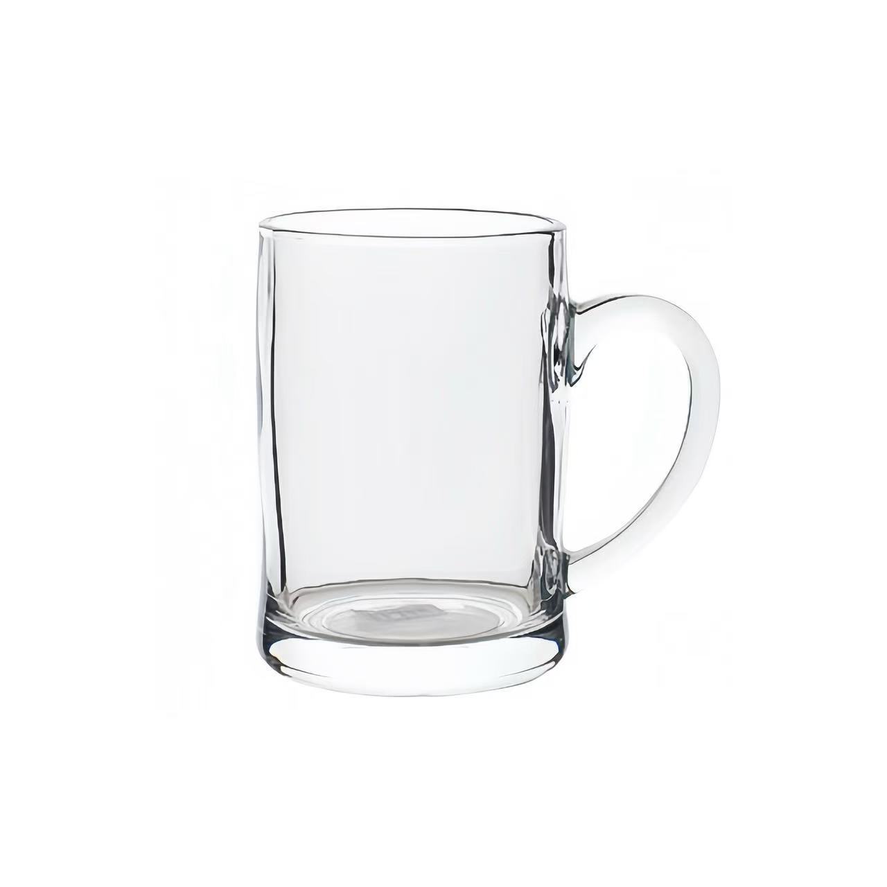 Mayorista de vidrio transparente comercial tazas de cerveza tazas de vino tazas de té tazas de jugo tazas de bebida logotipo imprimible