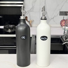 家庭用セラミックオイルボトル自動と開油酢瓶漏れ防止タンク油油ポット台所調味料ソース油酢瓶