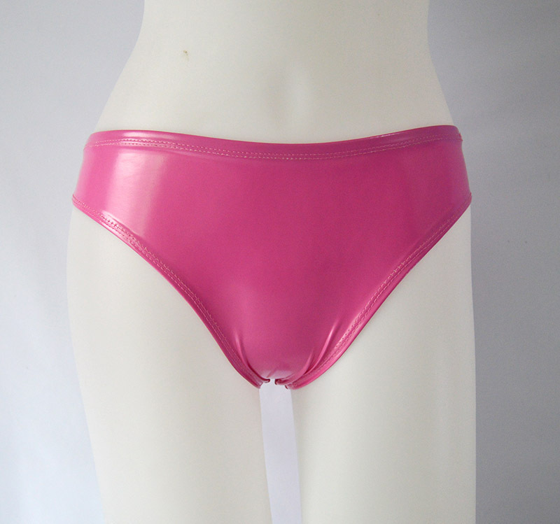 Sexy brillante PU anti-exposición pantalones de cuero de las mujeres ropa interior de cuero brillante de las mujeres pole dance discoteca rendimiento triángulo ropa interior cadera