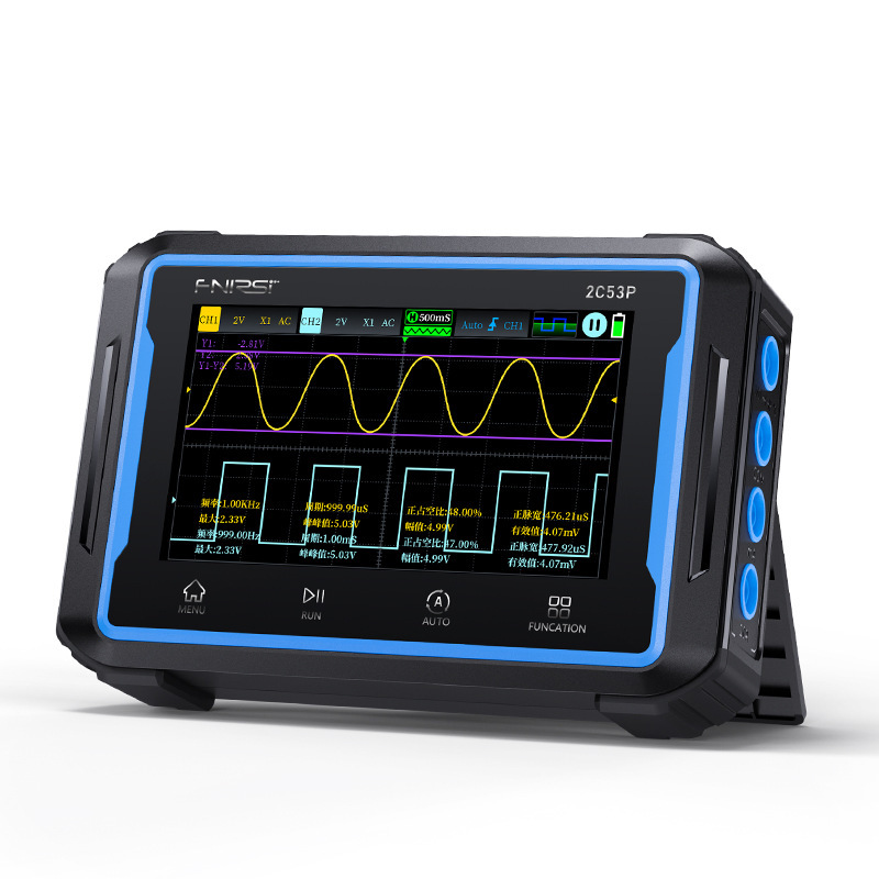 FNIRSI-2C53P 2チャンネルフラットパネルデジタルオシロスコープ4ビット半マルチメーター信号発生器3 in 1|undefined