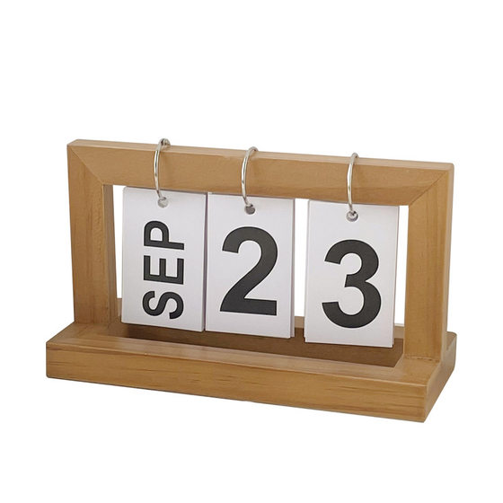 Nordic Wooden Page Flip Calendar Desk Calendar Decorations Creative Accessories Living Room Entrance Office Desktop Chinese Decorations