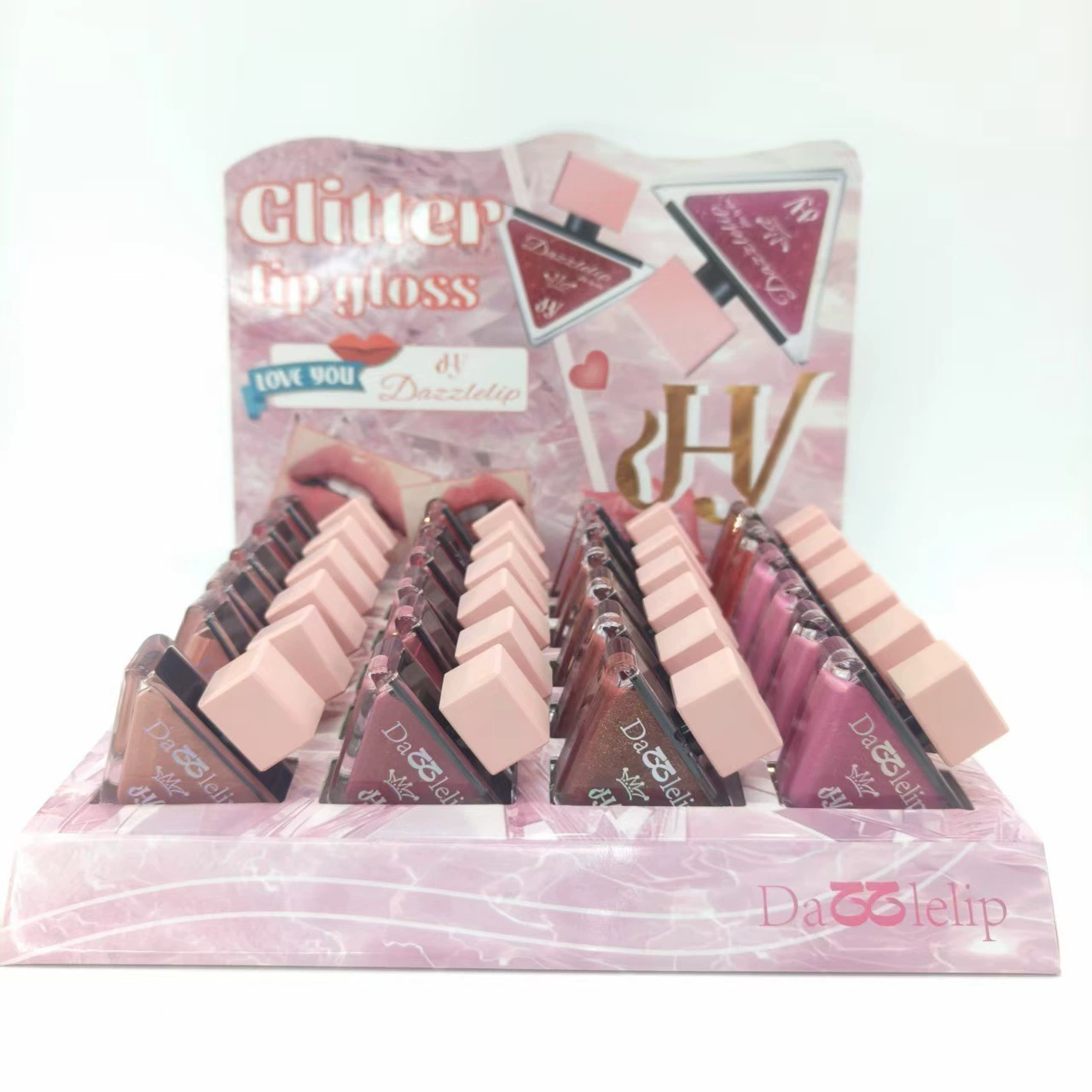 Dazzlelip треугольная жемчужная губная пота освобождает губу глазурь водяной свет зеркальный туман матовая помада не легка