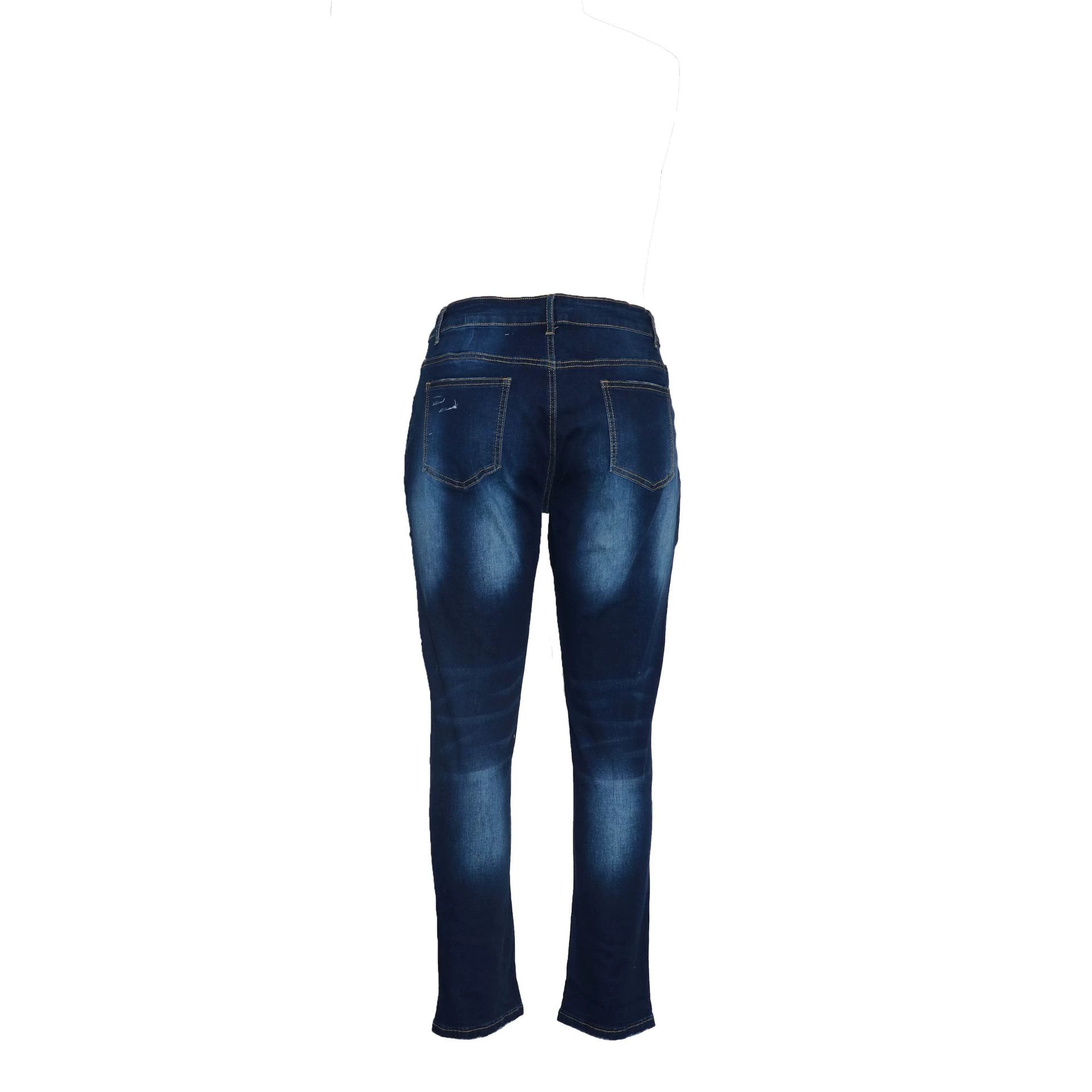 Jeans Ajustados de Cintura Alta Tipo Lápiz para Mujer en Mezclilla de Algodón, Alta Elasticidad, Lavado image 6
