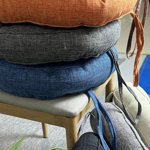 Cross-border solid color thick cushion strap chair cushion buttock cushion sofa cushion dining chair cushion round square cushion vacuum