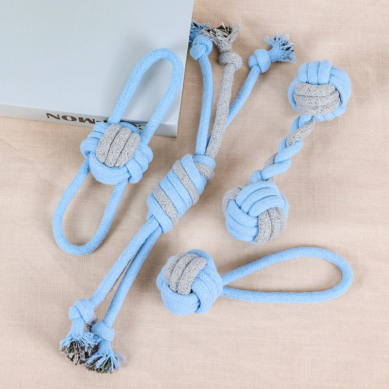 Dog leash knot toys toys to grind teeth, pulling leash to grind teeth, large, medium and small dog interactive toys