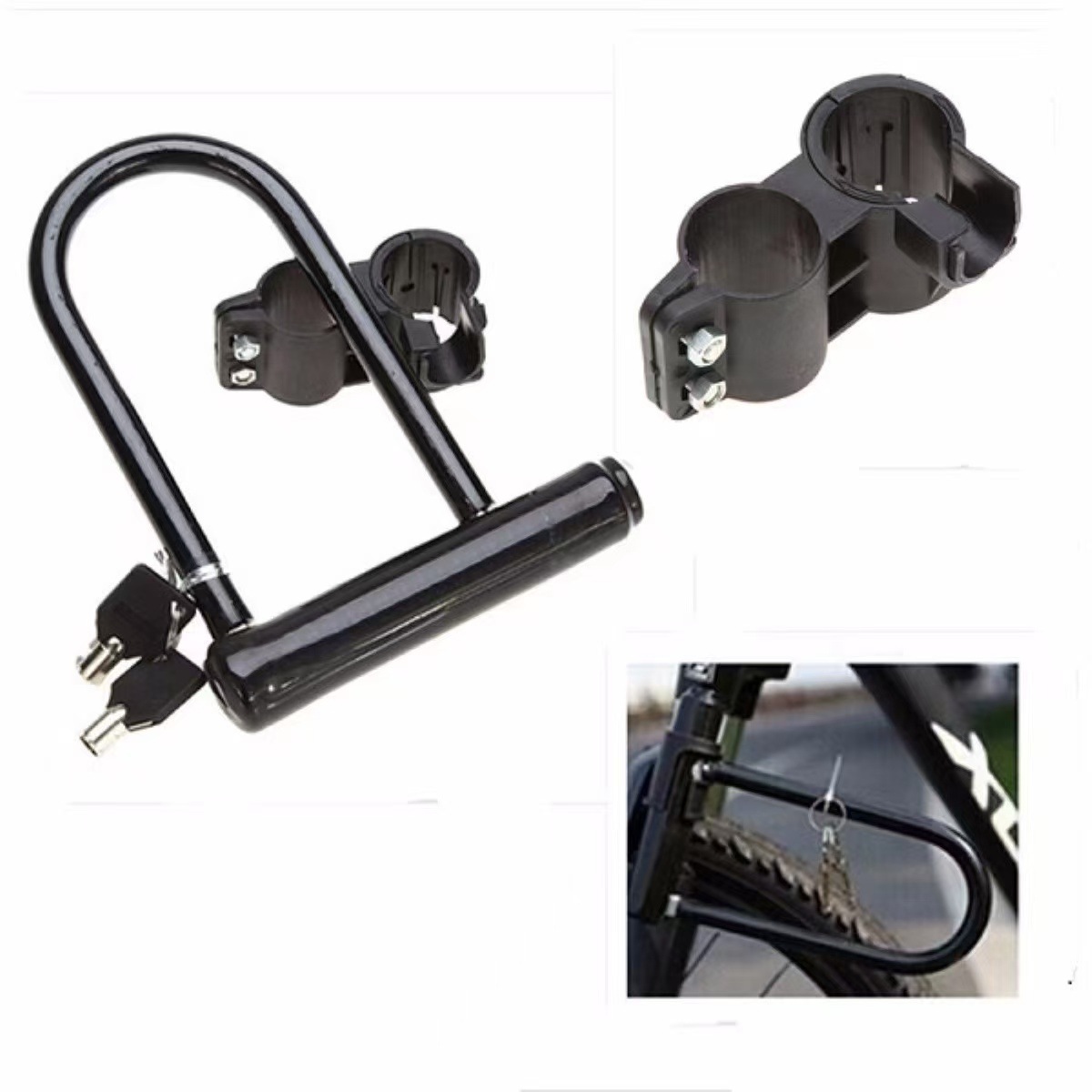 Candado en U para bicicleta o moto, antirrobo de alta seguridad, accesorio resistente para ciclismo, venta al por mayor